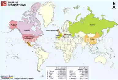 Крупнейшие туристкие страны
