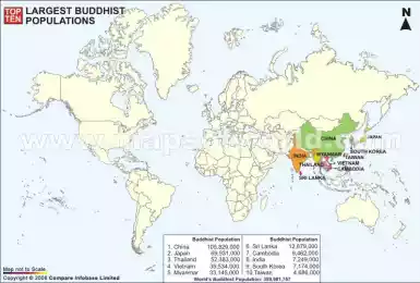 Крупнейшие буддисткие страны