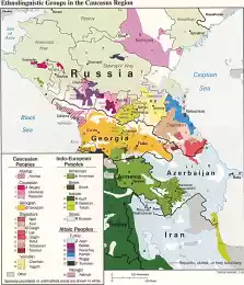 Этнолингвистическая карта Кавказа