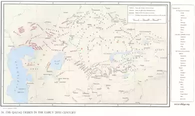 Карта расселения казахов (первая)