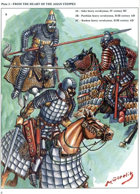 Тяжелая кавалерия саков, парфян и кушан 4 век до н.э. - 3 век н.э.