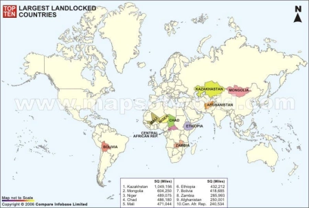 Страны неимеющие выход к морю