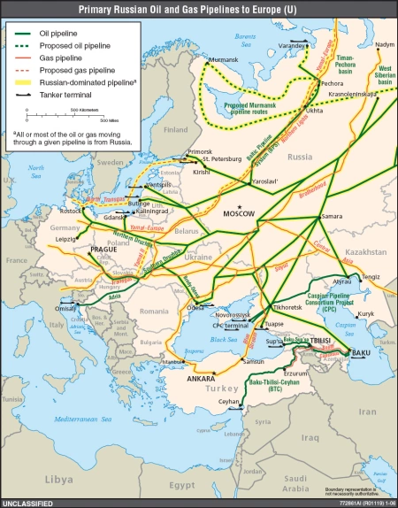 Российские трубопроводы в Европу