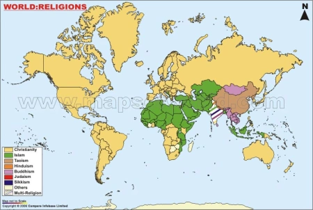 Карта мировых религий