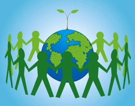 Зеленый и плоский