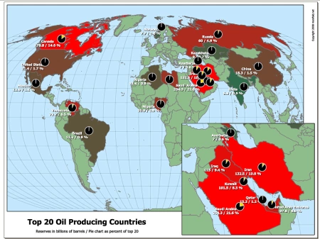 20 крупнейших стран-производителей нефти